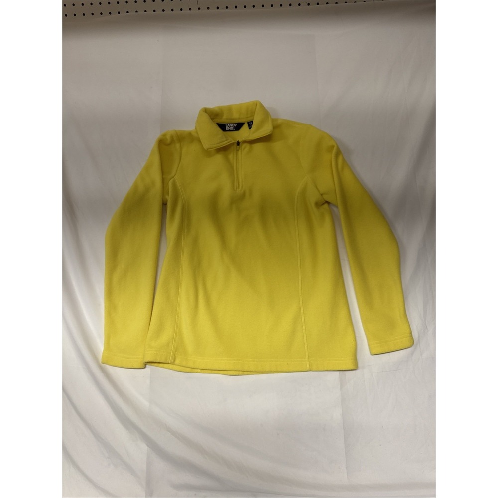 Lands' End Yellow Fleece Pullover 1/4 Quarter Zip XS Longsleeved